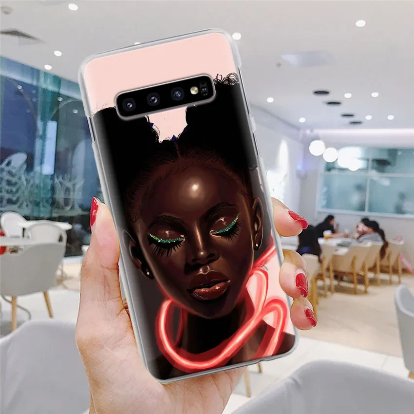 Черный чехол для телефона Melanin Poppin Queen Samsung Galaxy S10 S20 Ultra S7 S8 S9 Plus S10e Note 8 9 10 | Мобильные