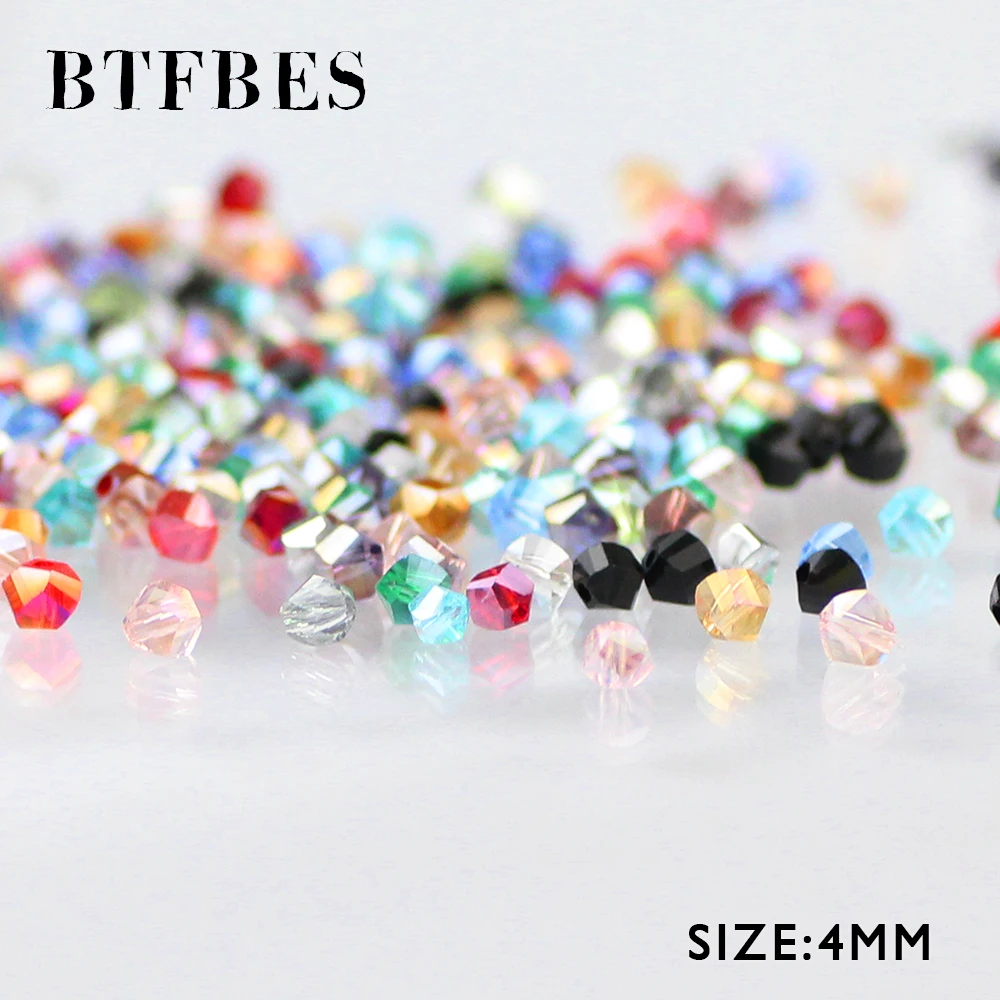 Бусины разделители из австрийского хрусталя BTFBES с огранкой 4 мм 100 шт.|4mm beads|beads for