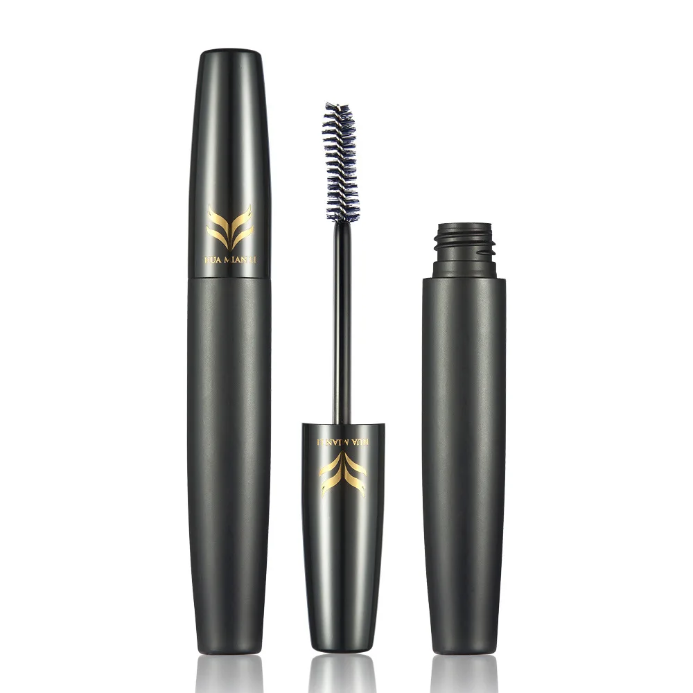 HUAMIANLI 2 In 1 3d Fiber Black Curling Double Mascara Waterproof Lenthening Eyelash Extension Thick Makeup Rimel |