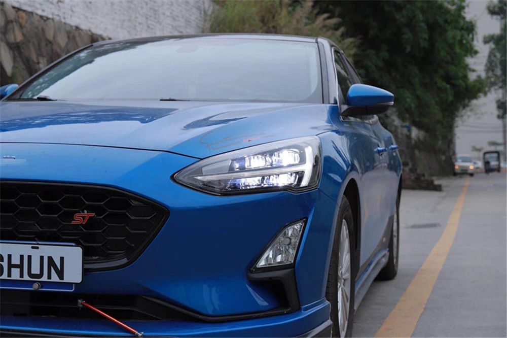 CSGJMY 1 пара автомобильный Стайлинг для Ford Focus головной светильник s все светодиодный головной светильник дневной ходовой светильник DRL Bi-светодиодный объектив