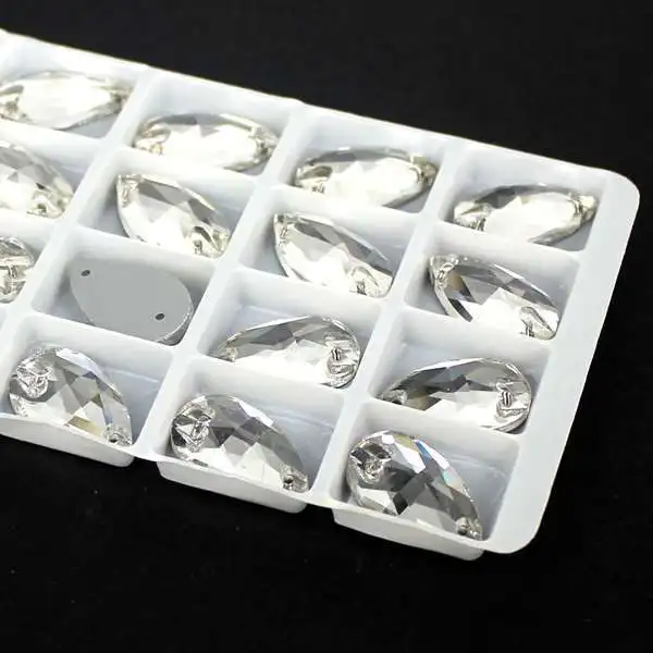 Crystal Beads 7X12mm 10.5x18mm 13x22mm 17x28mm Tear Drop Flatback Clear Glass Sew On DIY For Wedding Dress | Красота и здоровье