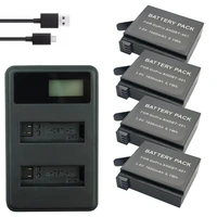 4x ahdbt 401 battery lcd usb dual charger for gopro hero 4 batteries go pro hero4 bateria ahdbt 401 action camera accessories