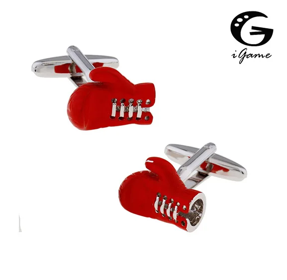 

iGame New Arrival Boxing Cuff Links Red Color Boxing Glove Design Sport Style Shirt Cufflinks For Men Free Shipping
