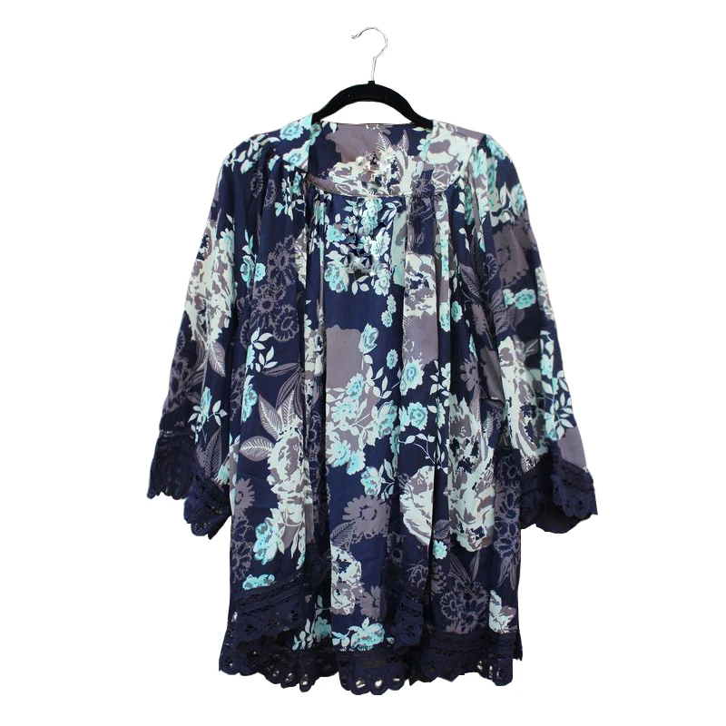 Летний стиль женское кимоно кардиган модные новые шифоновые шали с рисунком топы