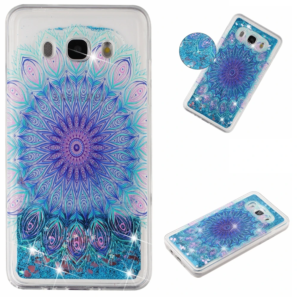 Чехол для телефона Samsung J7 2016 J76 J710 чехол Galaxy с динамической жидкостью и зыбучим