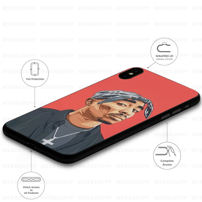 Мягкий силиконовый чехол WEBBEDEPP 2pac Tupac для iPhone 11 Pro Xr Xs Max X или 10 8 7 6 6S Plus 5 5S SE Case |