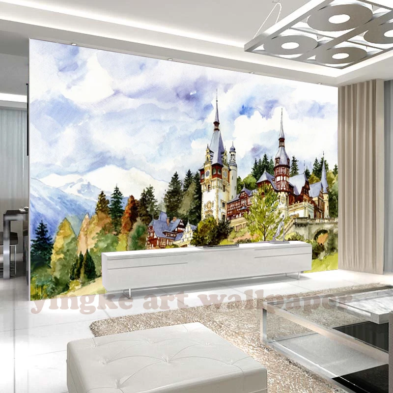 Пользовательские 3d обои Восточная Европа ручная роспись Фреска Кремль фото для