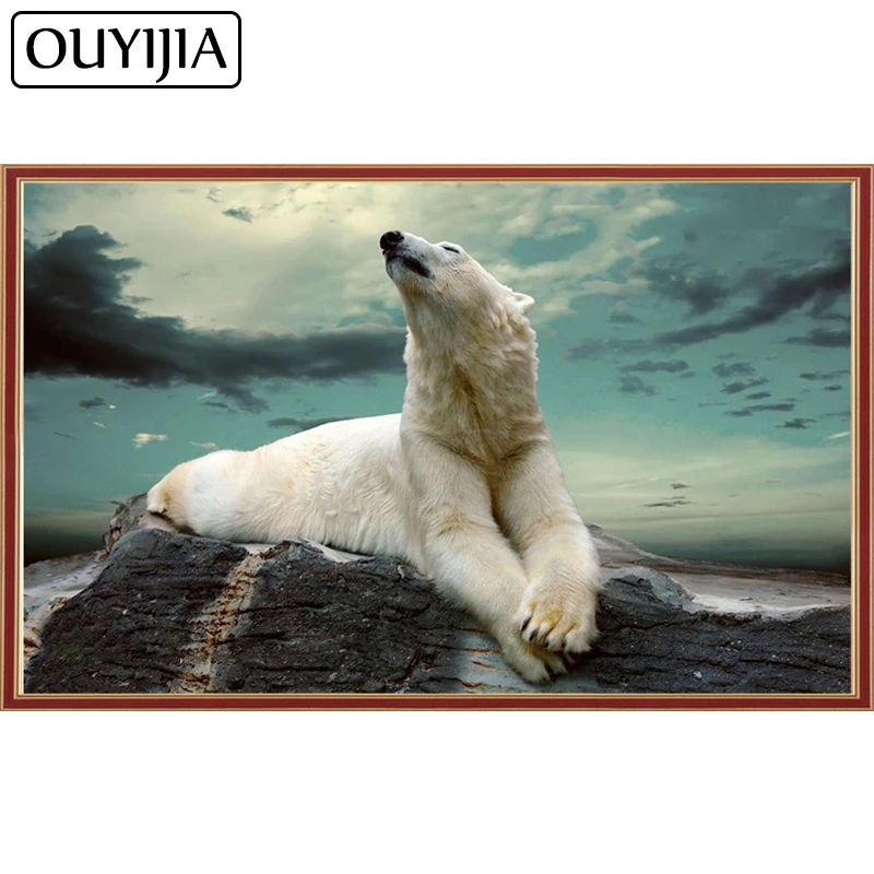 OUYIJIA алмаз 5D DIY Полар-флиса картина c медведем медведь украшение дома вышивка