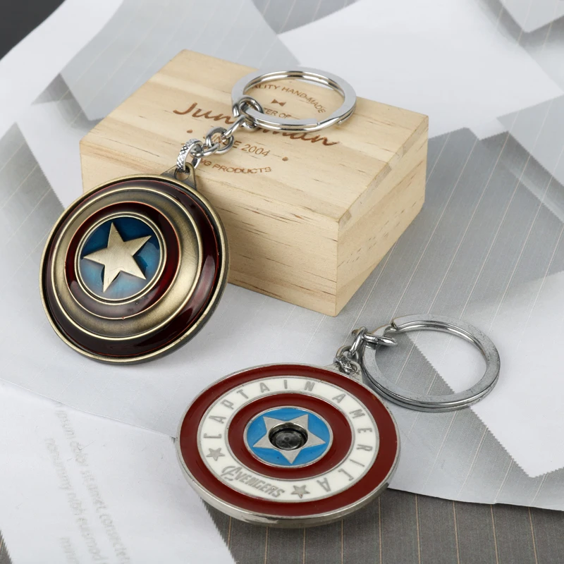 MQCHUN The Avengers Капитан Америка Поворотная цепочка для ключей щит брелоки для подарка брелок для ключей от автомобиля chaveiro ювелирные подарки, держатель для ключей