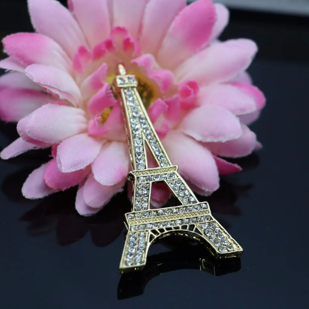 Брошь с изображением Эйфелевой башни 32 х63 мм|brooch crystal|crystal broochcrystal brooch wedding |