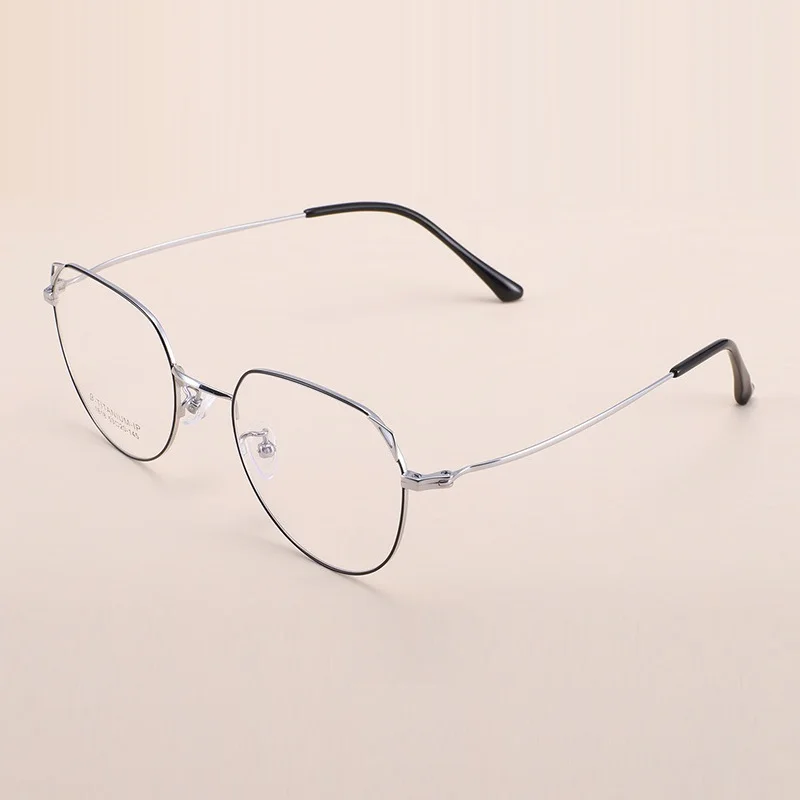 Женские очки с кошачьими ушками в ретро стиле антисиние титановые оправе