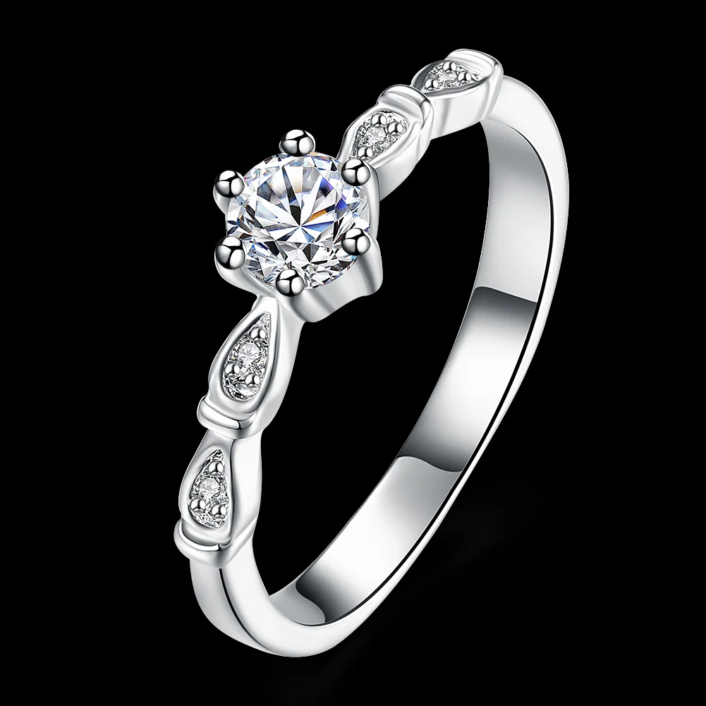 6 мм большой круглый белый прозрачный Циркон Кольца для мужские и женские Кольцо