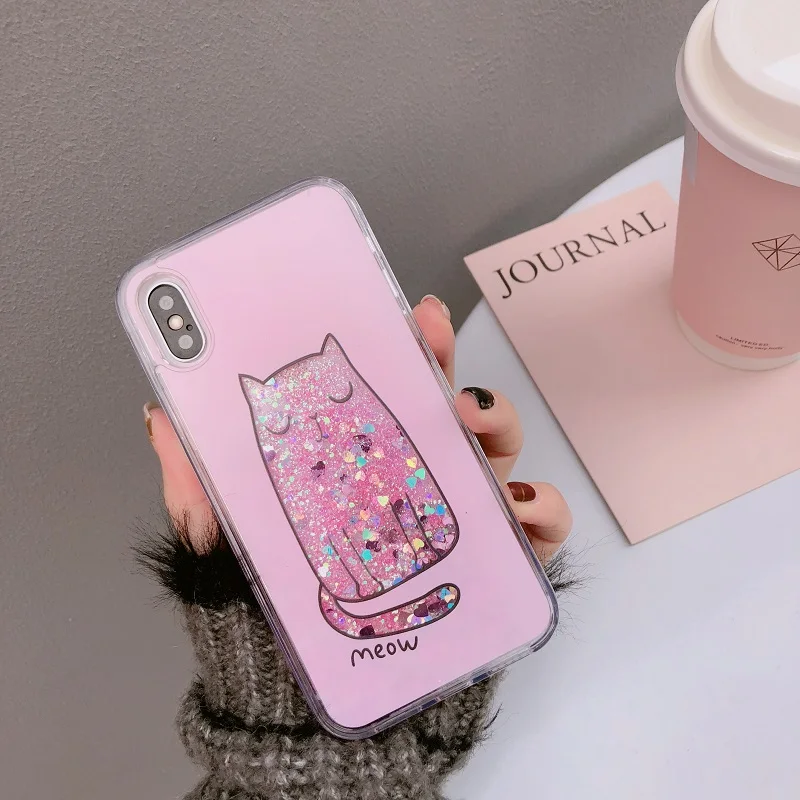 Чехол для телефона Fat Meow Kitty розовый блестящий чехол с закрытыми глазами iphone 6/6S 7 8
