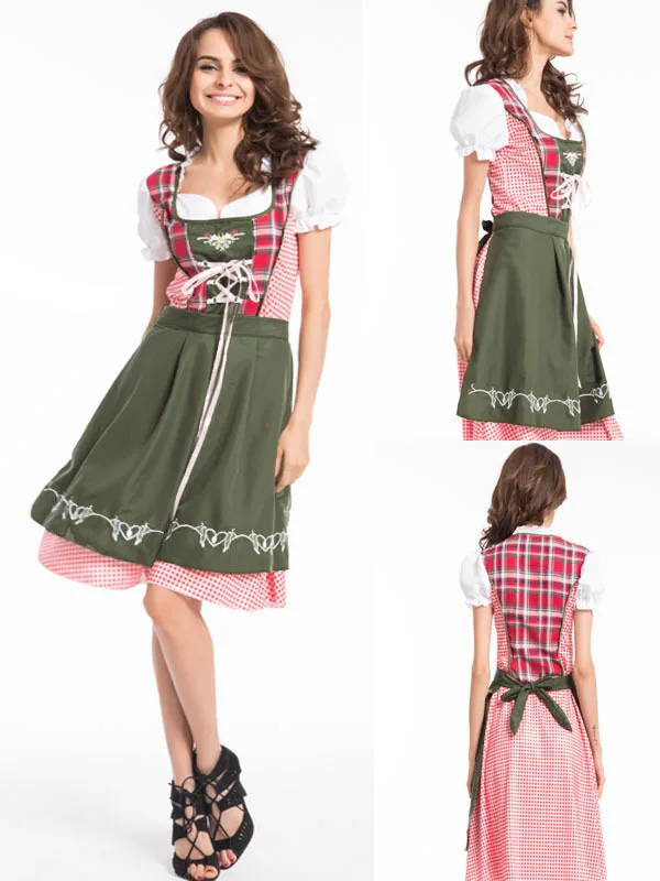 

FREE SHIPPING! 3XL COSTUME GERMAN BEER GIRL Fraulein Dirndl Oktoberfest Halloweeen Outfit Bavarian