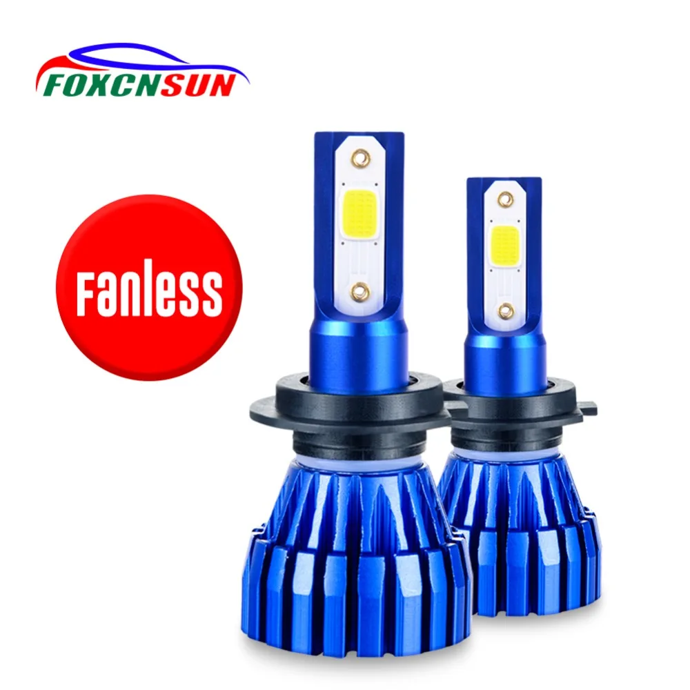 Foxcnsun h7 светодиодный h4 H11 фар H4 Светодиодный лампа 9005 9006 H8 H1 H3 9012 HB3 HB4 Авто COB
