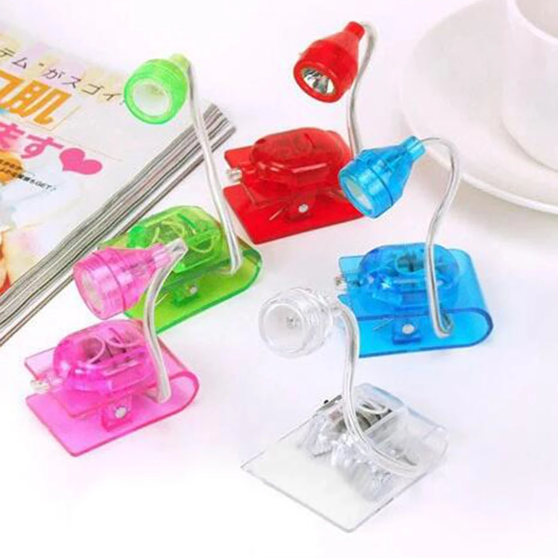 

Book Light Mini Portable Led Book Reading Light Clip Lamp For Laptop PC Music Stand Light Flexible Lamp Random Color