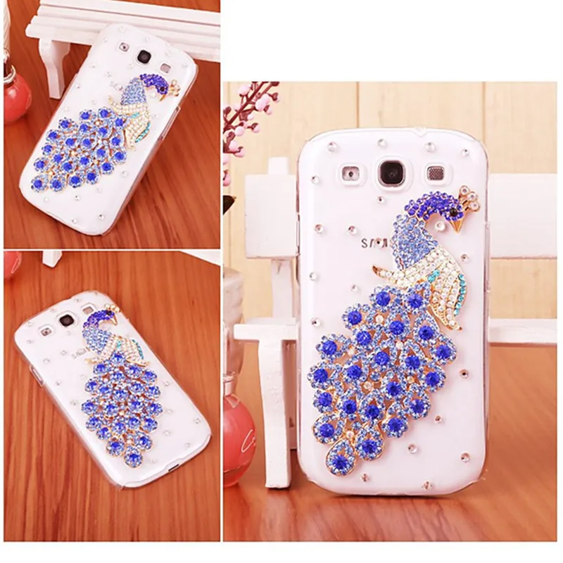 Роскошные Металл павлин чехол для Samsung Galaxy S2 S3 S4 S5 мини S6 S7 S8 S9 плюс J1 J2 j3 J5 J7 2016 2017