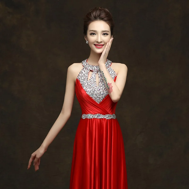 QLY150Z # алмазные фиолетовые красные длинные платья подружек невесты на шнуровке с
