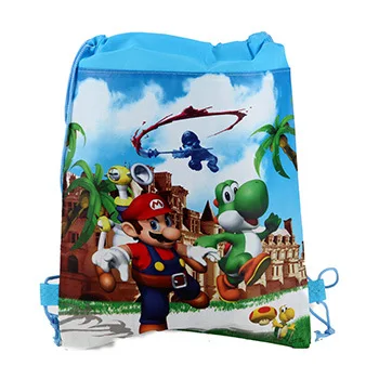 1pcs Мультфильм тролли Моана Vampirina Super Mario Bros фильм Коко Pixar Нетканые Сумки на шнурке школьный Плавательный рюкзак детский подарок - Цвет: 1pcs