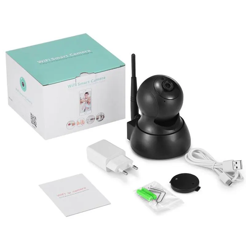 720P intelligent surveillance camera home wireless WiFi network HD night vision monitor Black | Безопасность и защита