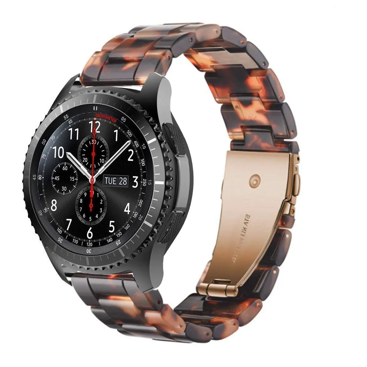Tortoise-Tone 22 мм Универсальный ремешок для часов samsung gear S3 классический/Frontier браслет ремешок для samsung galaxy watch 46 мм регулируемый ремешок для часов - Цвет ремешка: Tortoise-Tone