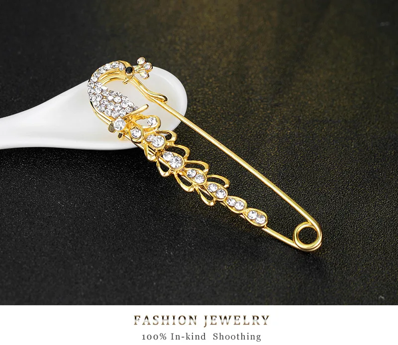 2021 модная брошь металлическая павлин Модный женский шарф Кристалл от Swarovski