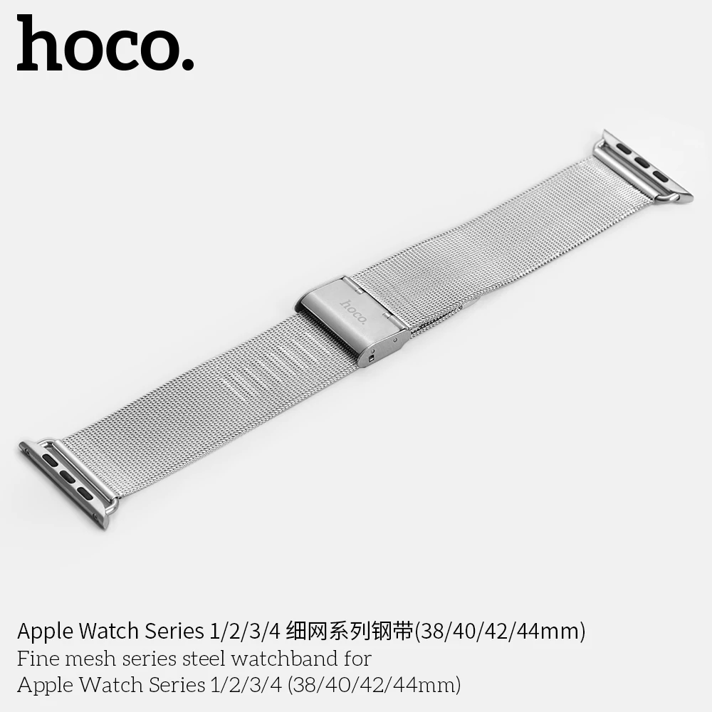 HOCO Milanese Loop для Apple Watch 5 4 3 2 1 Band 44 мм 40 мм 38 мм iWatch Series 5 4 Ремешок из нержавеющей стали Ремень Женщины Мужчины Браслет
