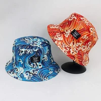 2019 cotton koi fish print on both sides bucket hat fisherman hat outdoor travel hat sun cap hats for men and women 174