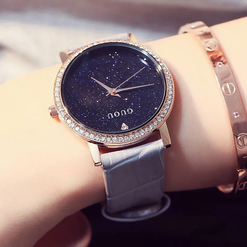 Европейский стиль женские кварцевые часы водонепроницаемый большой циферблат