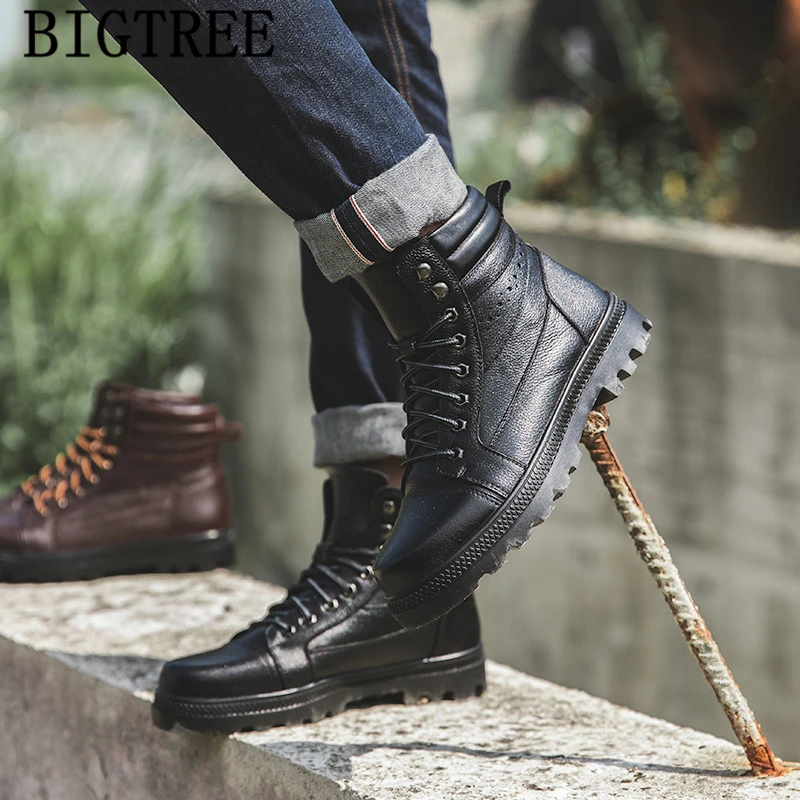 Мужские кожаные ботинки ботильоны мужская обувь мужские модные зимние zapatos de hombre