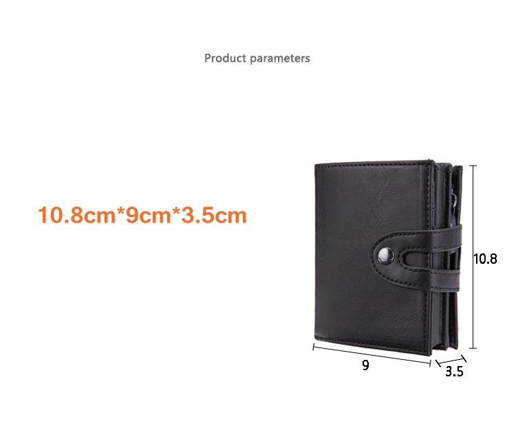 Для мужчин кожаные кошельки RFID Блокировка держатель кредитной карты Алюминий мини кошелек с монет сумка молния маленькие кошельки тонкий мешок денег