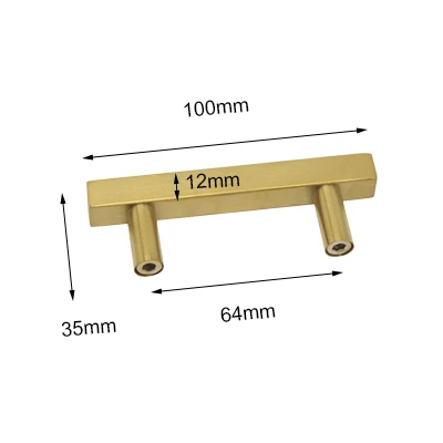 Hole Distance 64mm Probrico Золотая Мебель Тянет квадратный бар кухонный шкаф ручки из нержавеющей стали ящик комод шкаф ручки мебельная фурнитура - Цвет: Hole Distance 64mm