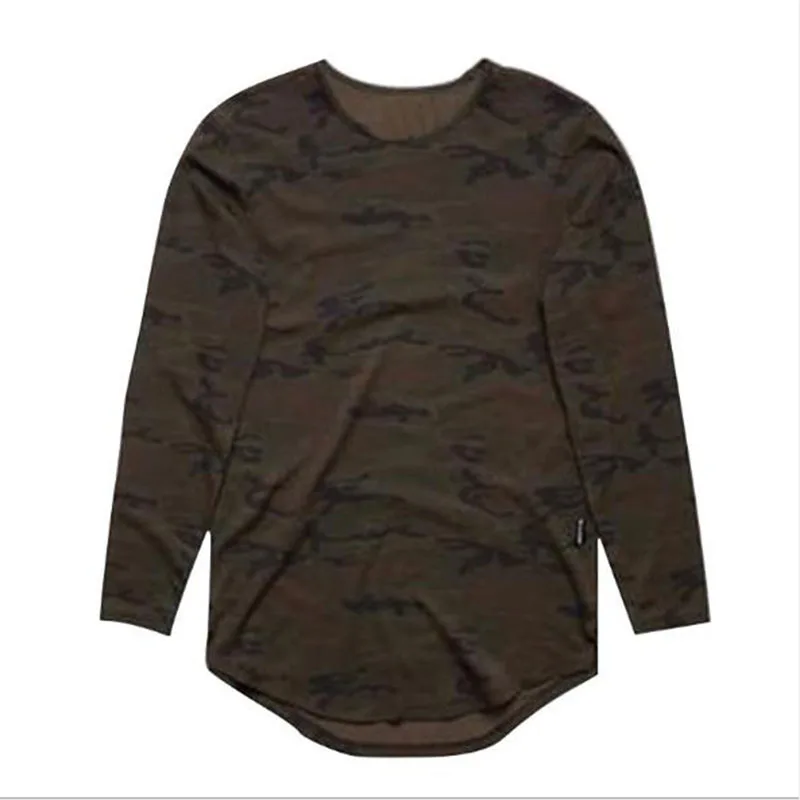 camouflage Мужская футболка с длинным рукавом для фитнеса, мужская повседневная модная облегающая футболка, Мужская футболка для фитнеса, топ для бега - Цвет: camouflage
