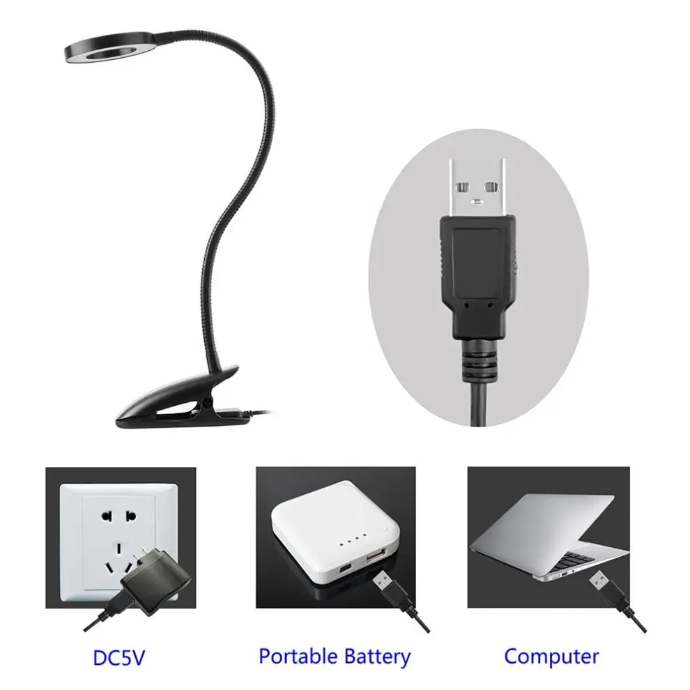 60 LED Desk Light Lamp Clip on Table Reading Computer PC Smart Touch Dimmable 360 Adjustment for Bedroom Office | Лампы и освещение