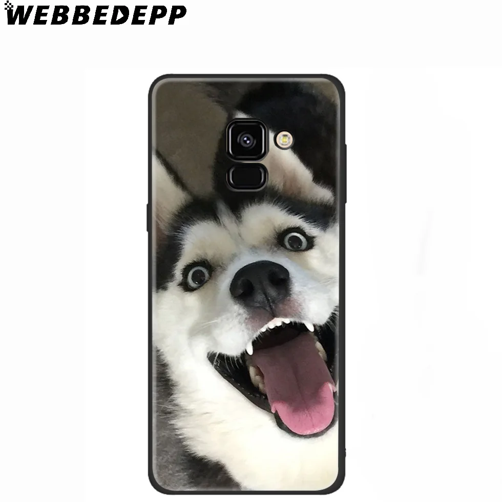 WEBBEDEPP Husky милый простой силиконовый чехол с волком для Samsung Galaxy A3 A5 A6 A7 A8 A9 A10 A20 A30 A40