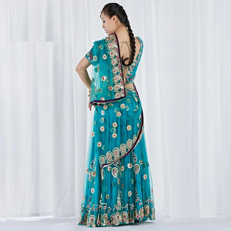 Костюм для танца живота костюм индийского Болливуда с вышивкой комплект из 3