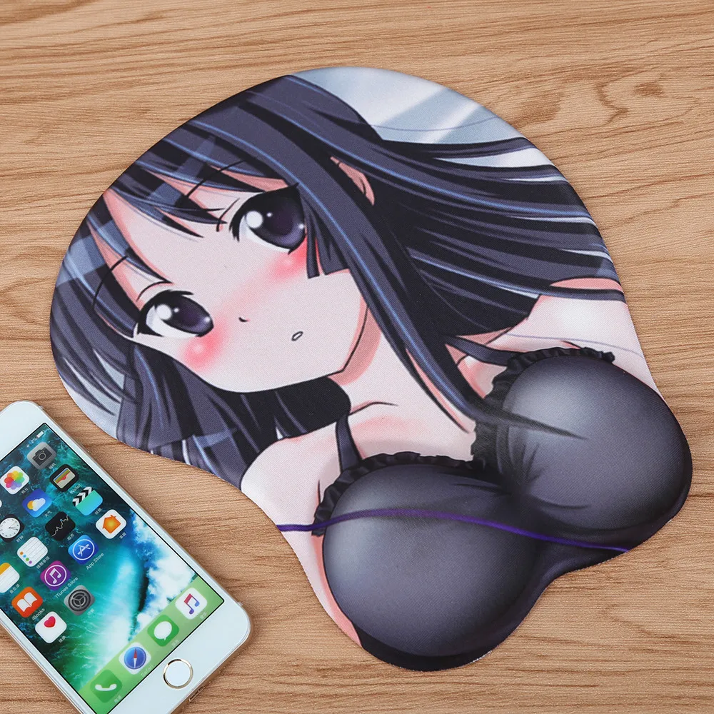 GIAUSA Kawaii аниме 3d коврик для мыши подставка на запястье мягкий силикагель грудь