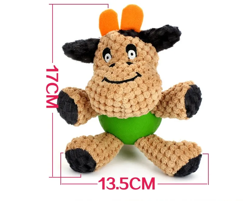 COW 12 видов домашних животных игрушки для собак Щенок жевательные игрушки Мультяшные животные в форме носорога обезьяна Бегемот укус игрушки - Цвет: COW