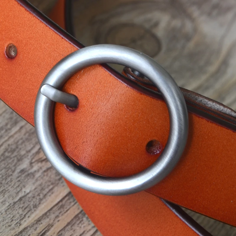 

2018 genuine leather belt large size 150 cm woman's leather belt Round pin buckle belt cintos para as mulheres 3.0cm wide