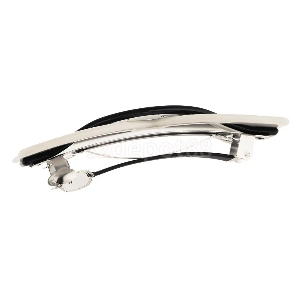 Женская Пружинная Застежка заколка для волос заколка-зажим конский хвост аксессуар для волос черный и белый