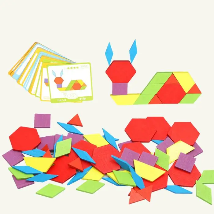 Новинка, деревянные блоки с рисунком, Монтессори, детские игрушки, головоломки, формы, рассечение 130 блоков, 24 дизайна