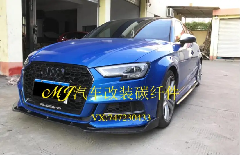 JIOYNG спойлер переднего бампера из углеродного волокна для Audi A3 S3 RS3 Sline
