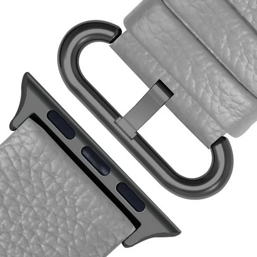 Ремешок из натуральной кожи для Apple Watch Band 44 мм 40 мм 42 мм 38 мм iWatch Watch для Apple Watch Band ремешок для часов Series5/4/3/2/1 - Цвет ремешка: Gray A