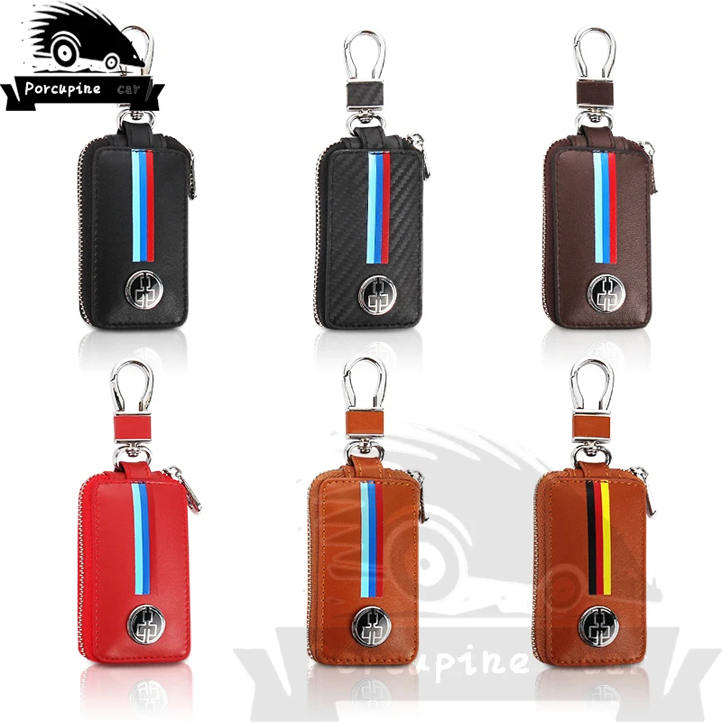 Кожаный чехол для ключа автомобиля из углеродного волокна Bmw Audi Mercedes Peugeot Toyota Vw Skoda