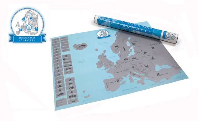 Deluxe Erase World Map Scratch off карта мира персональные дорожные царапины для карты Европа