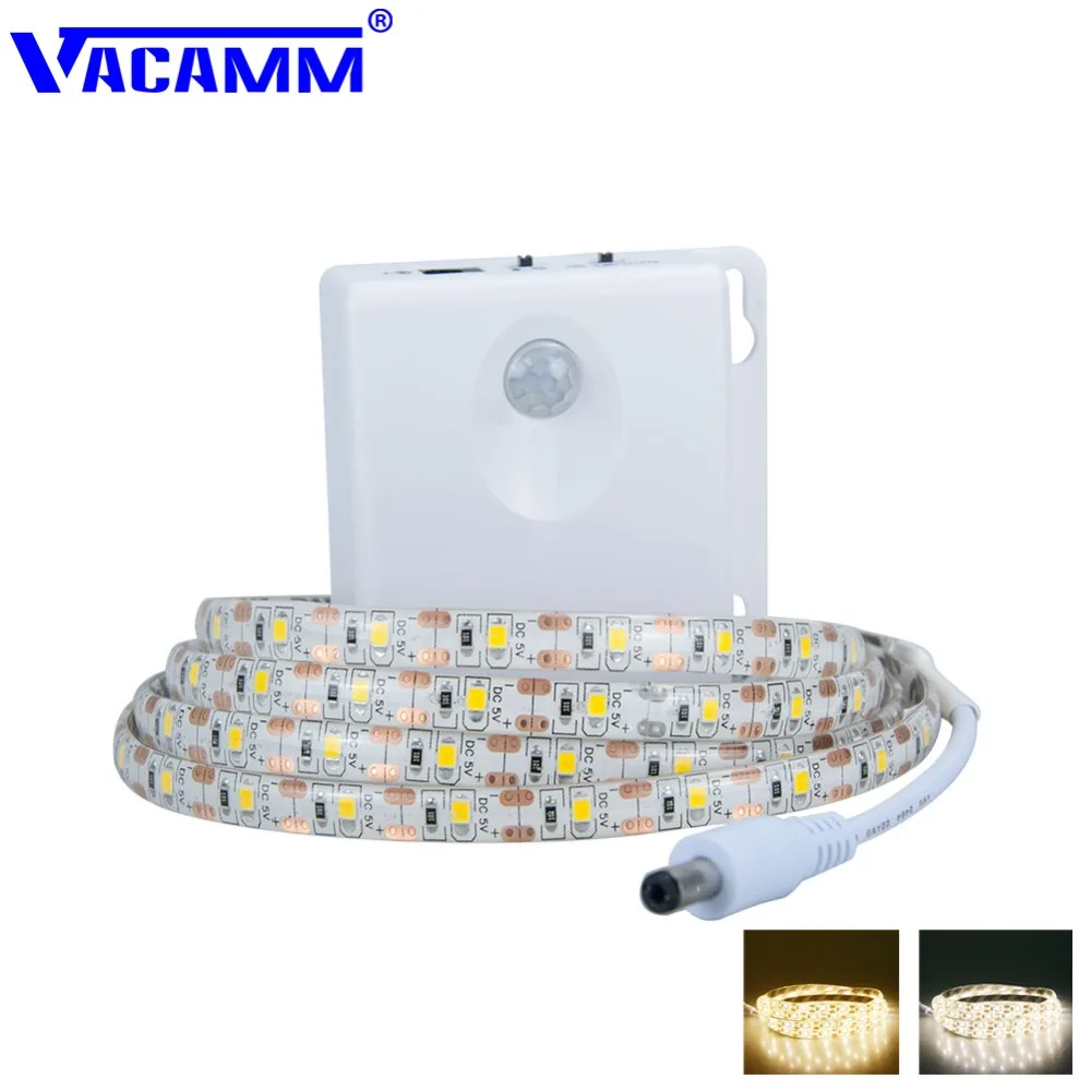 

Vacamm 2835 SMD PIR Motion Sensor LED Strip Light 1m 1.5m 2m 3m IP65 Waterproof For TV Backlight Lighting Closet Stairs Kitchen