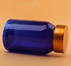 blue-matte golden 20 шт. 120 мл косой шеи ПЭТ пустые бутылки, медицинские склады, таблетки/порошок/капсулы пластиковые бутылки алюминиевые крышки-различные цвета - Цвет: blue-matte golden