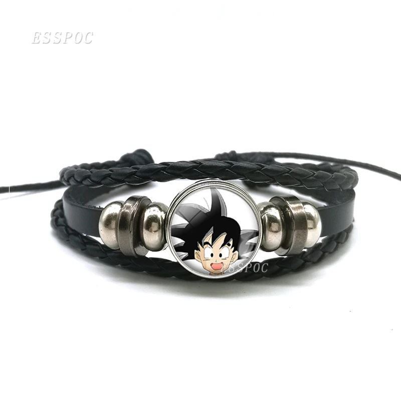 Аниме Dragon Ball браслет для мужчин аниме-Браслеты Супер Saiyan Vegeta Majin Goku trunks Piccolo кнопка кнопки браслет Прямая поставка