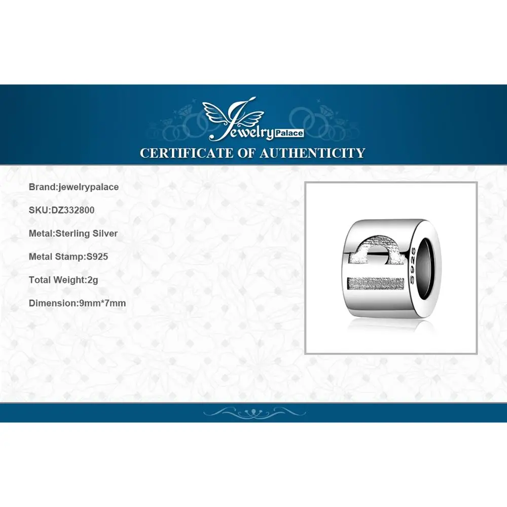

JewelryPalace Zodiac 925 Sterling Silver Beads Charms Silver 925 Original For Bracelet Silver 925 original Beads Jewelry Making