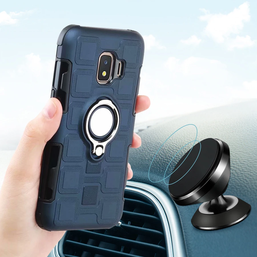 Cover For Samsung Galaxy J2 Core (5 inch) Silicone Shockproof Phone Case Armor Back Ring Stand |